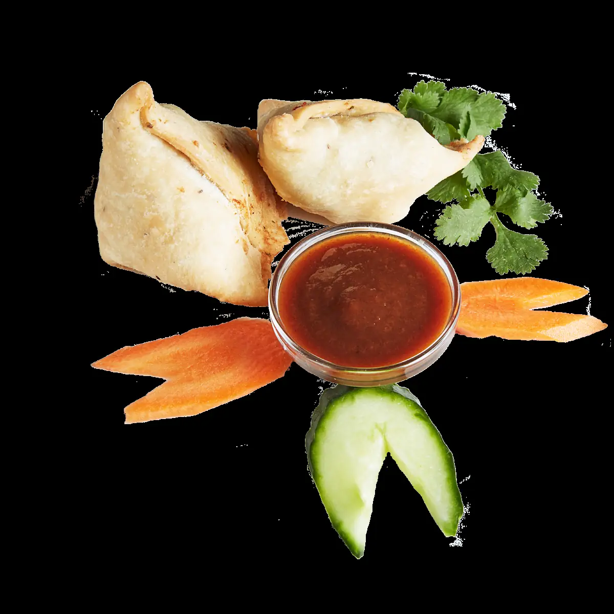 Samosa 2 Stück Mit Dip