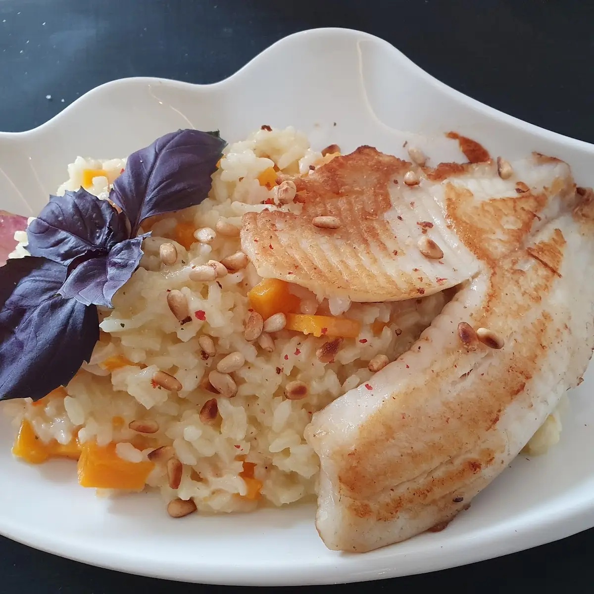 Fischfilet Mit Kürbisrisotto