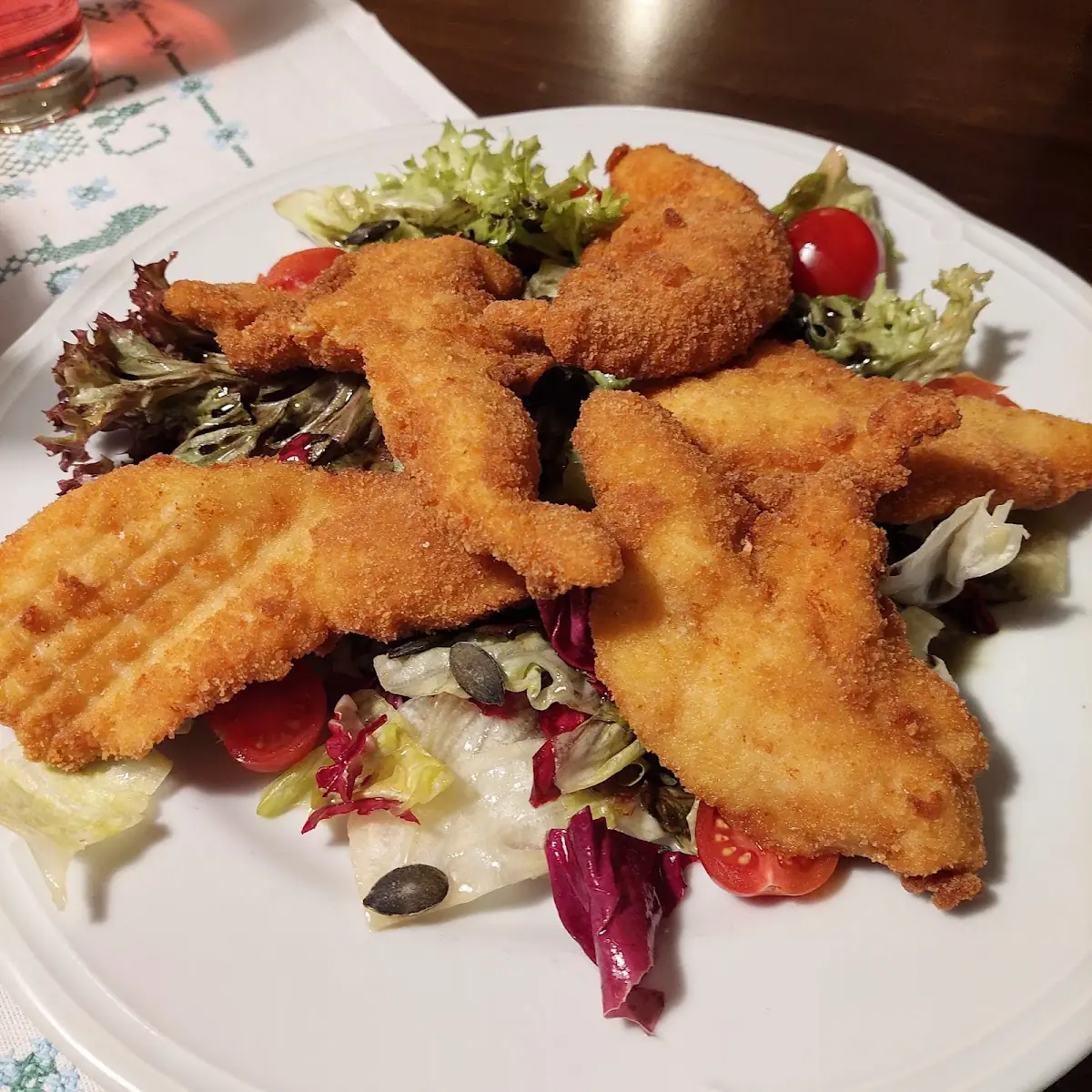 Hühnerstreifen Salat