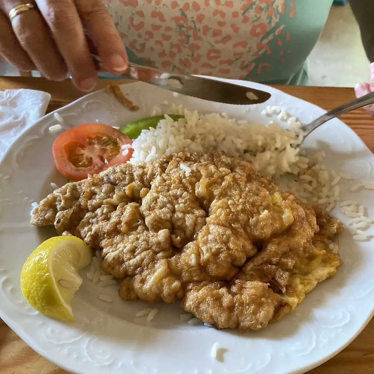 Französisches Schnitzel Mit Reis