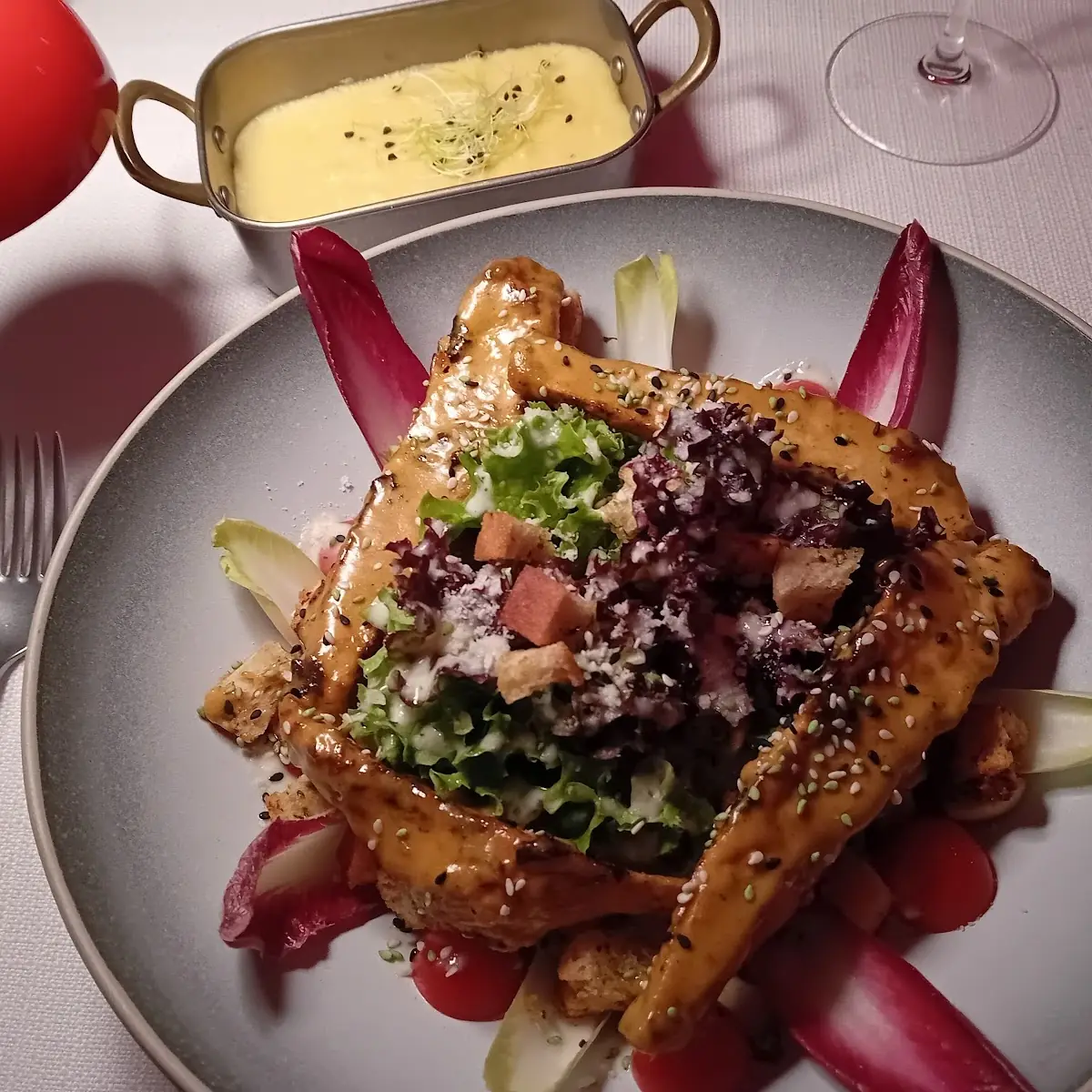 Salat Mit Huhn Im Satay