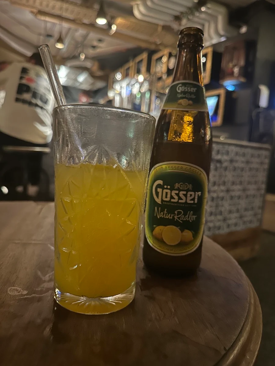 Mango Juice and Gossr Beer