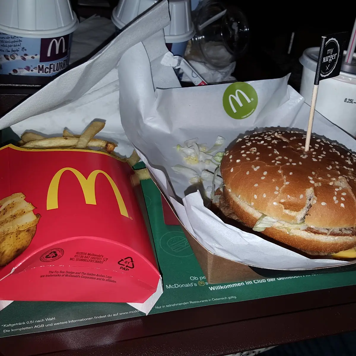 Burger and Fries with Cheeseburger