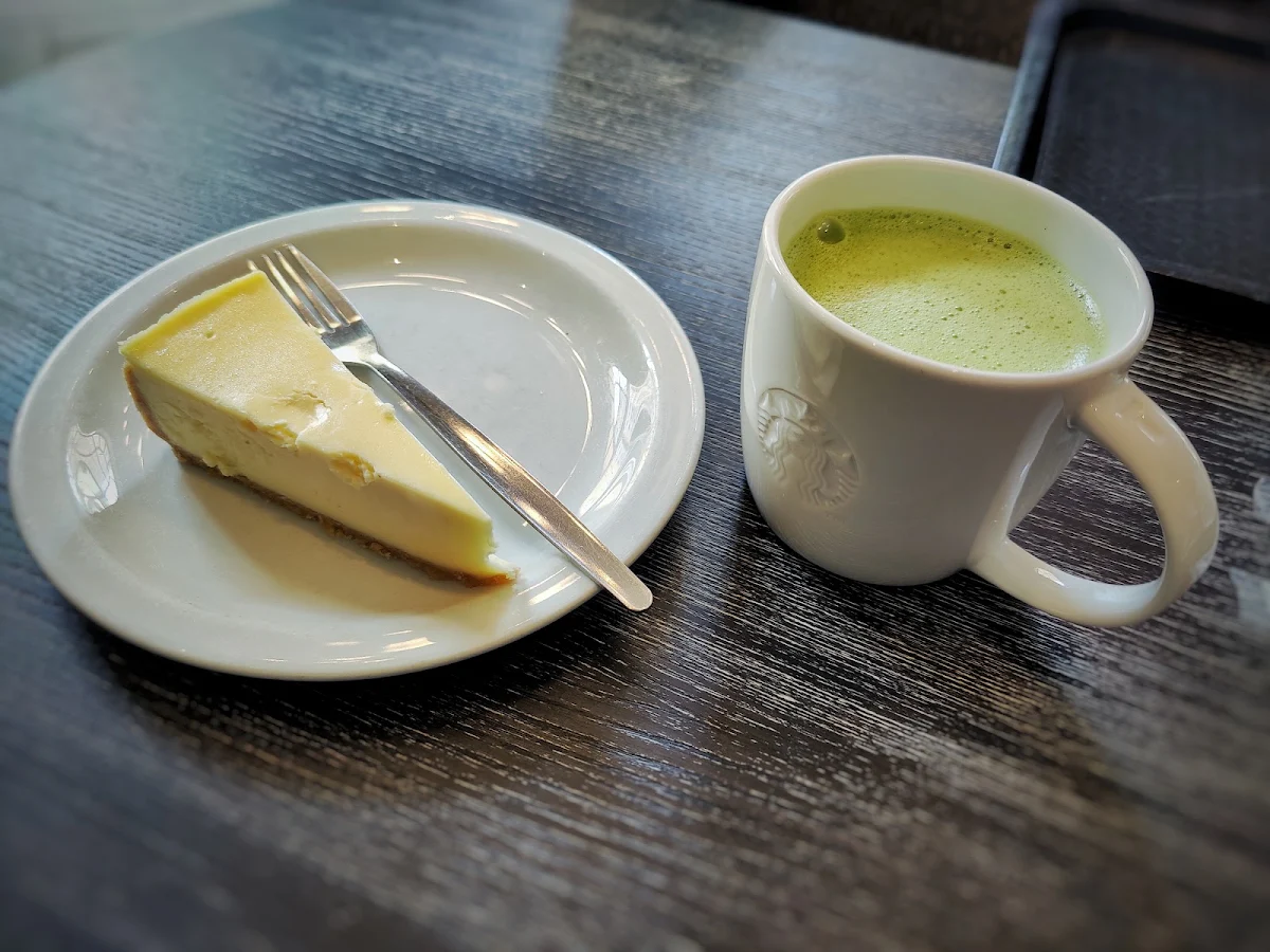Matcha Latte And New York Cheesecake