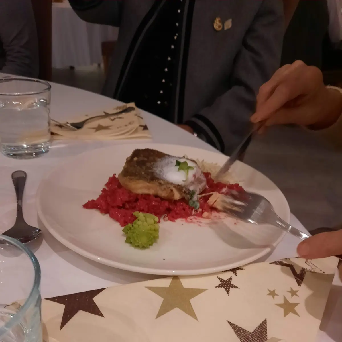 Lachs Rotebeeterisotto