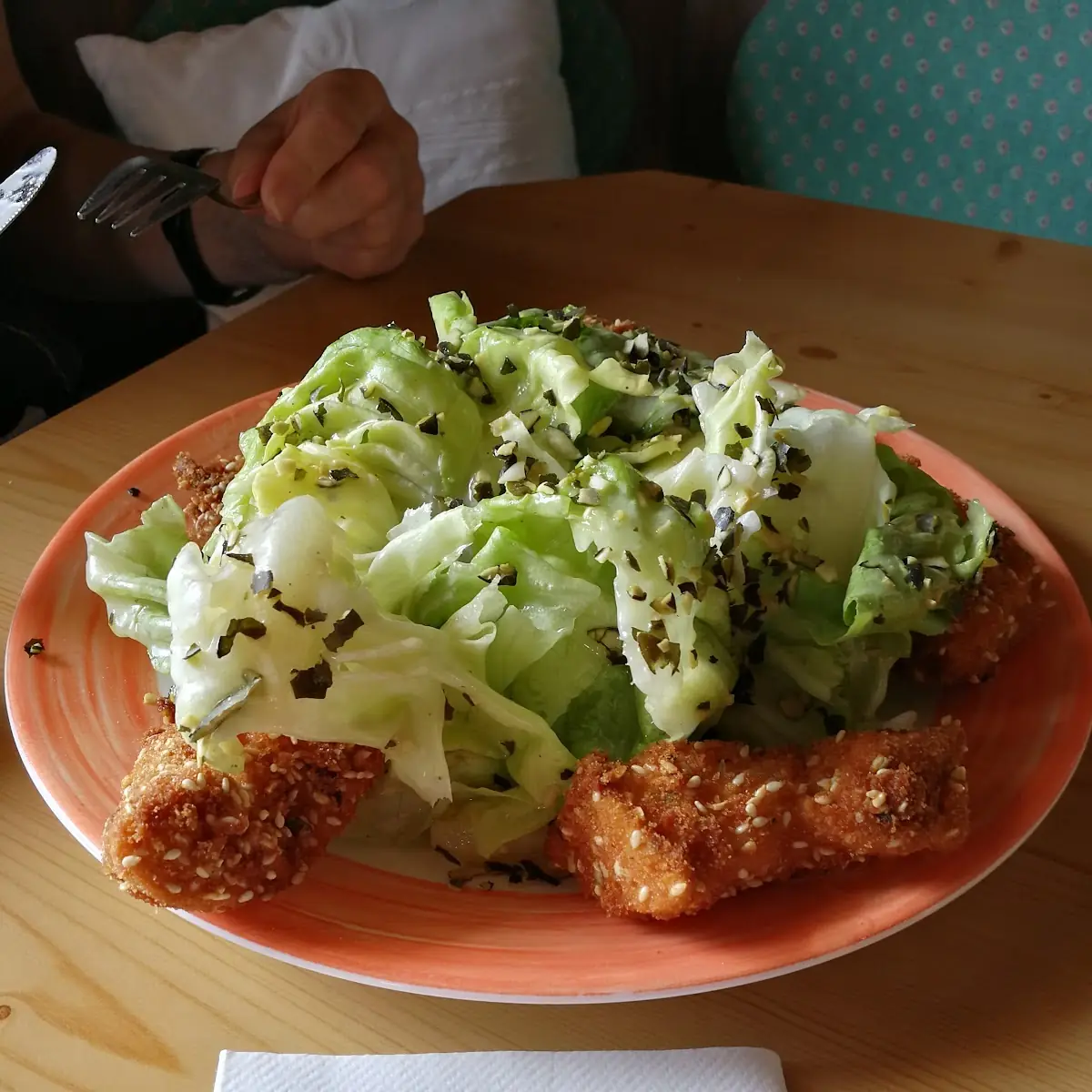 Salatteller Mit Hühnerstreifen