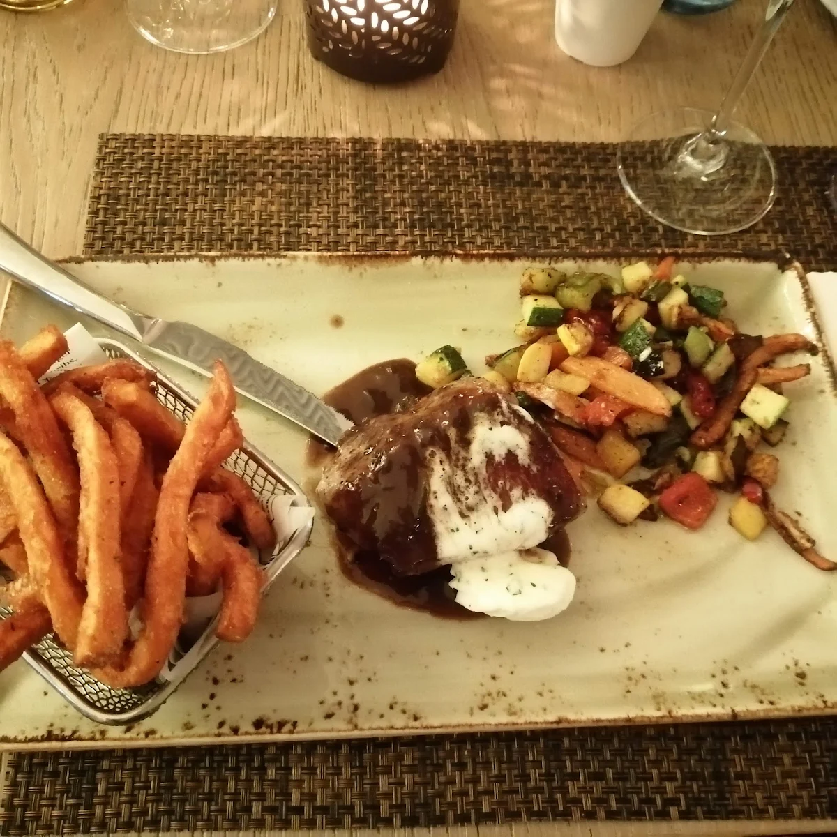 Steak Mit Süßkartoffelpommes