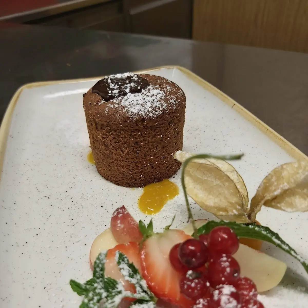 Schokoladen Kuchen Mit Flüssigem Kern