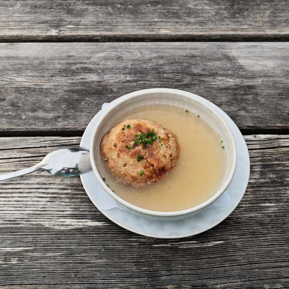 Bouillon with Pressed Cheese Dumplings