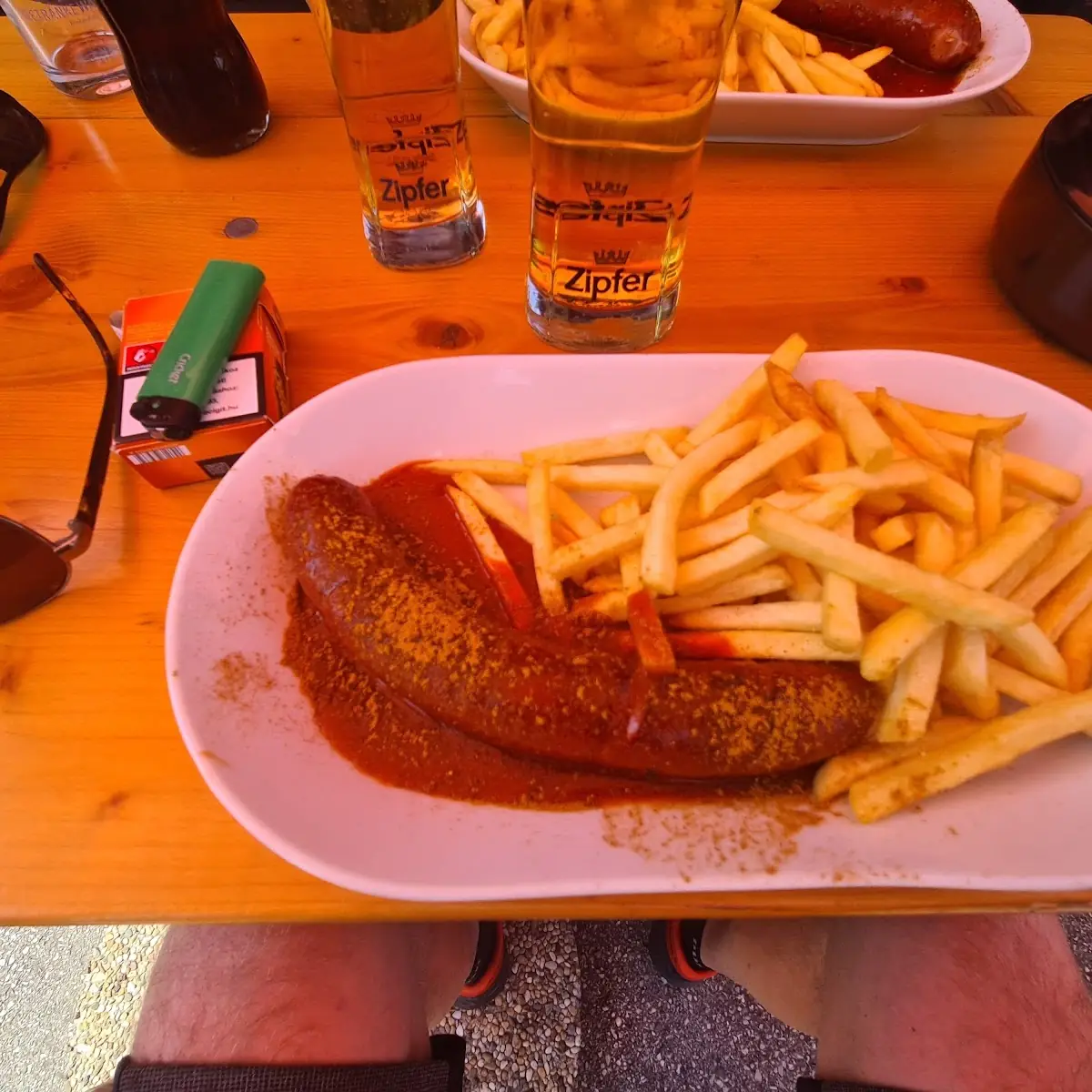 Currywurst With French Fries