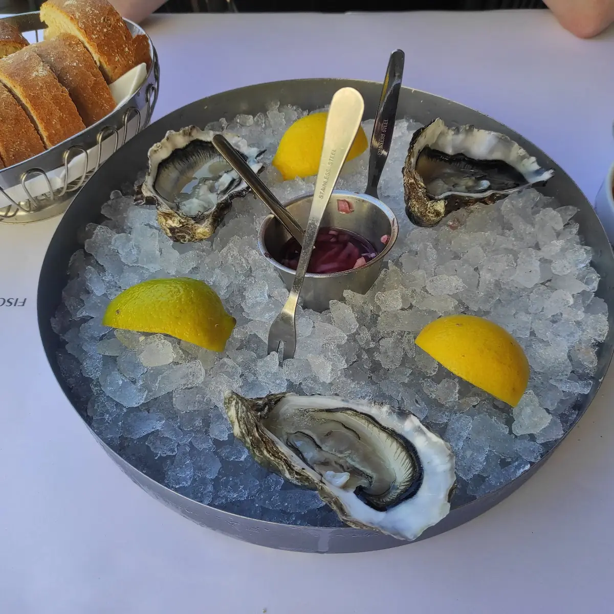 Fresh Oysters Served with Lemon
