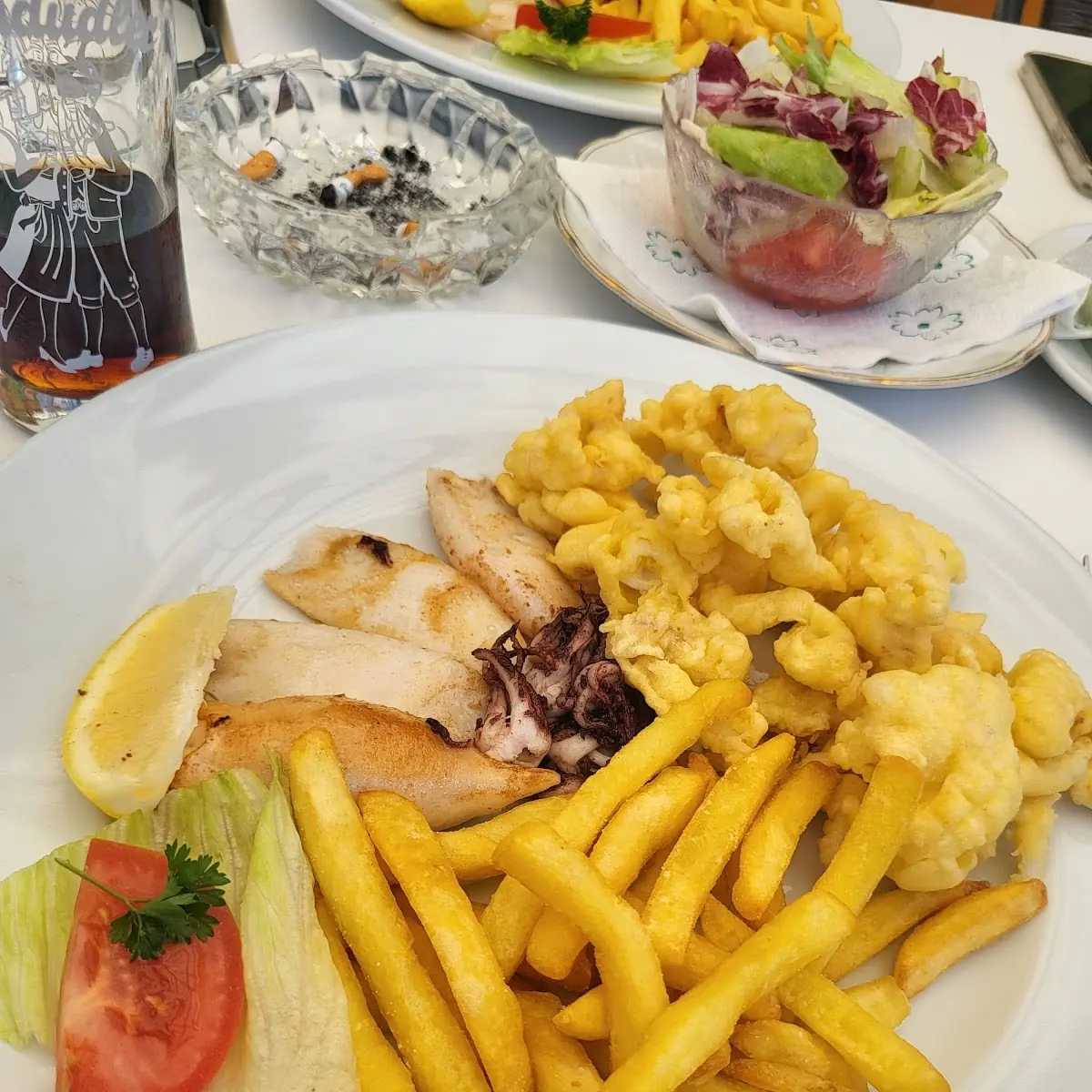 Calamari Gebacken Gefüllt Und Gegrillt