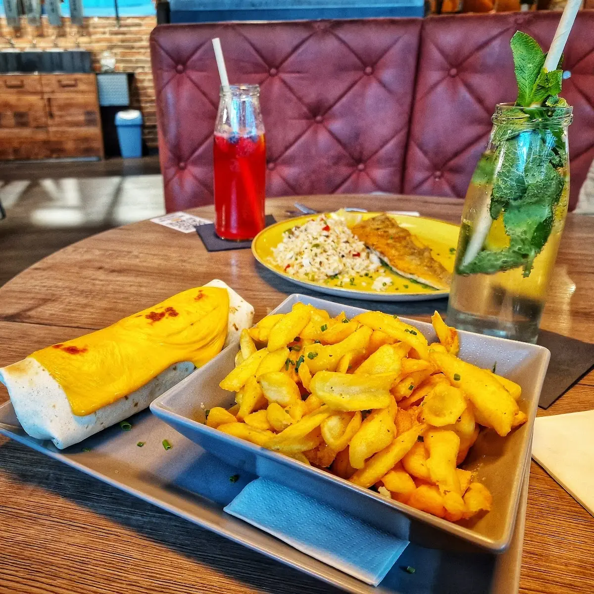 Falafel Burrito & Spicy Fries
