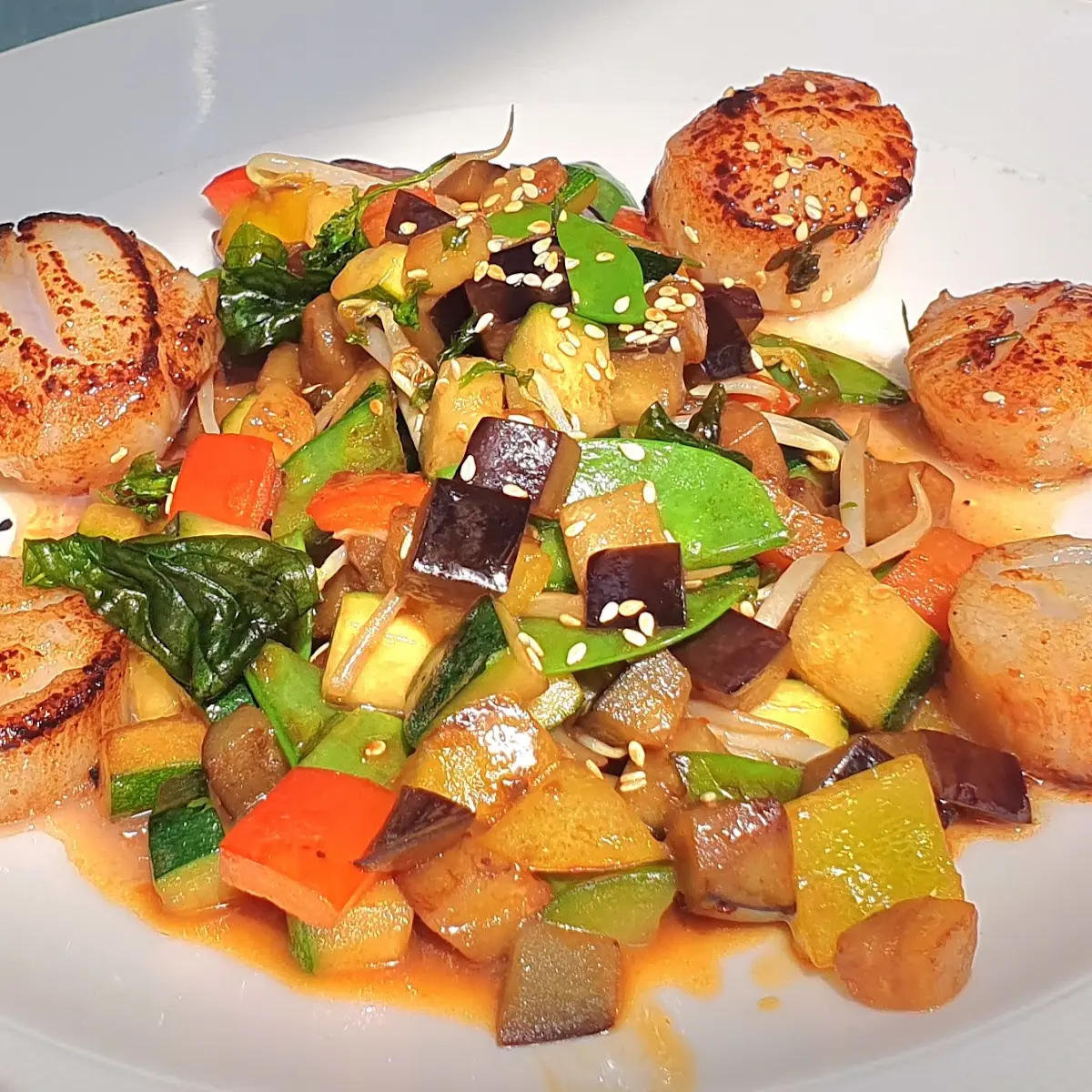 Jakobsmuscheln Mit Wokgemüse