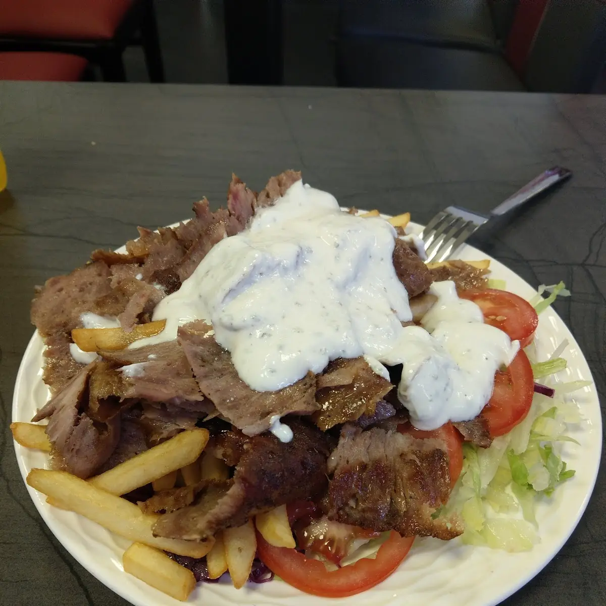 Kebap Teller Mit Reis
