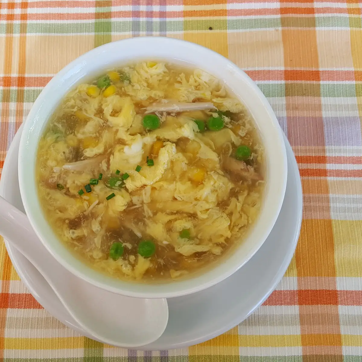 Maissuppe Mit Hühnerfleisch