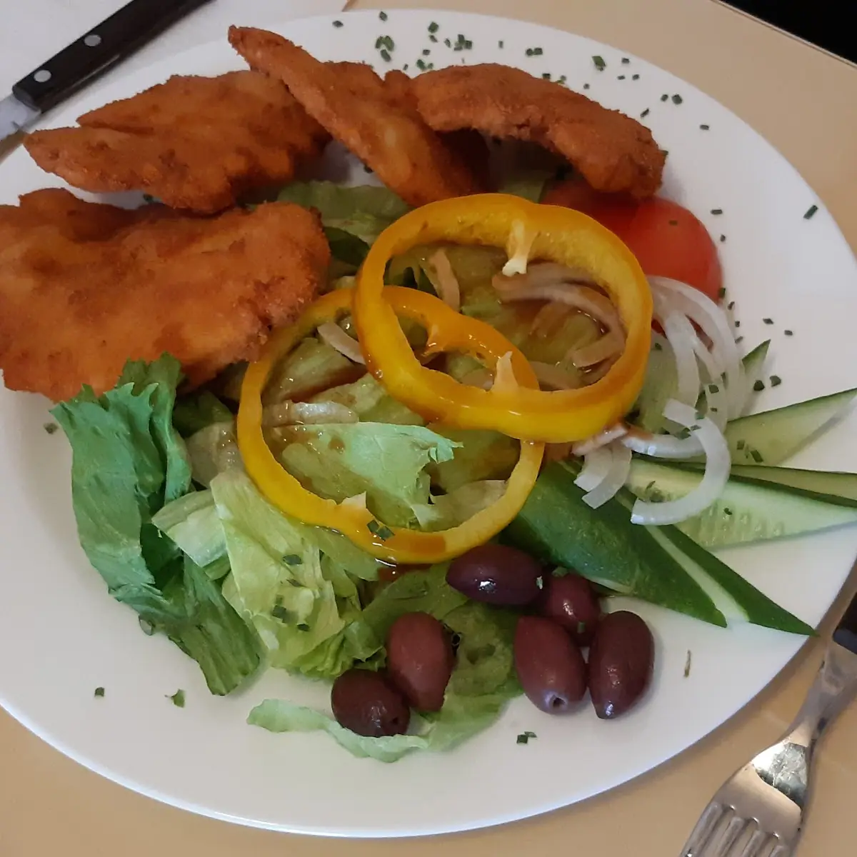 Salat Mit Hühnerstreifen