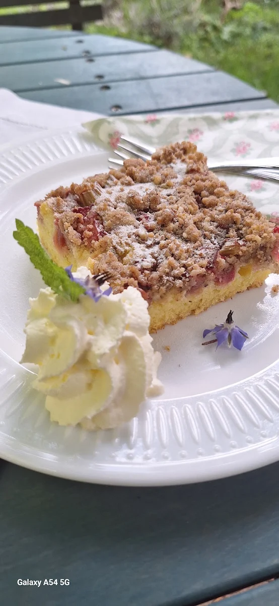 Rhabarber Erdbeer Streuselkuchen