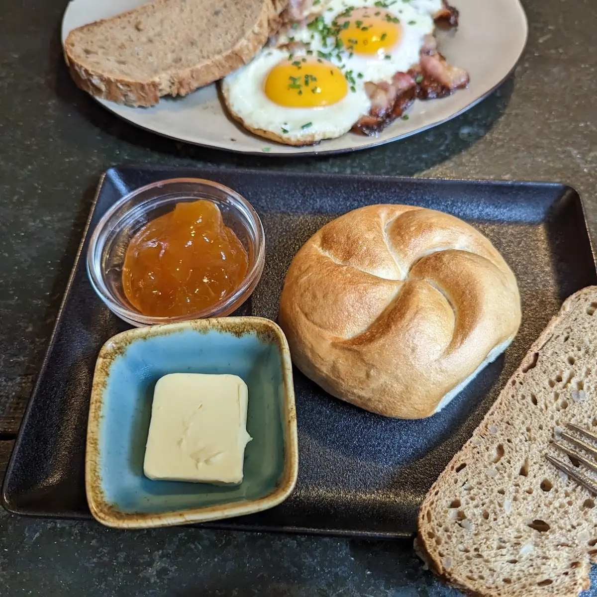 Hausgemachte Marmalade Butter Hausbrot