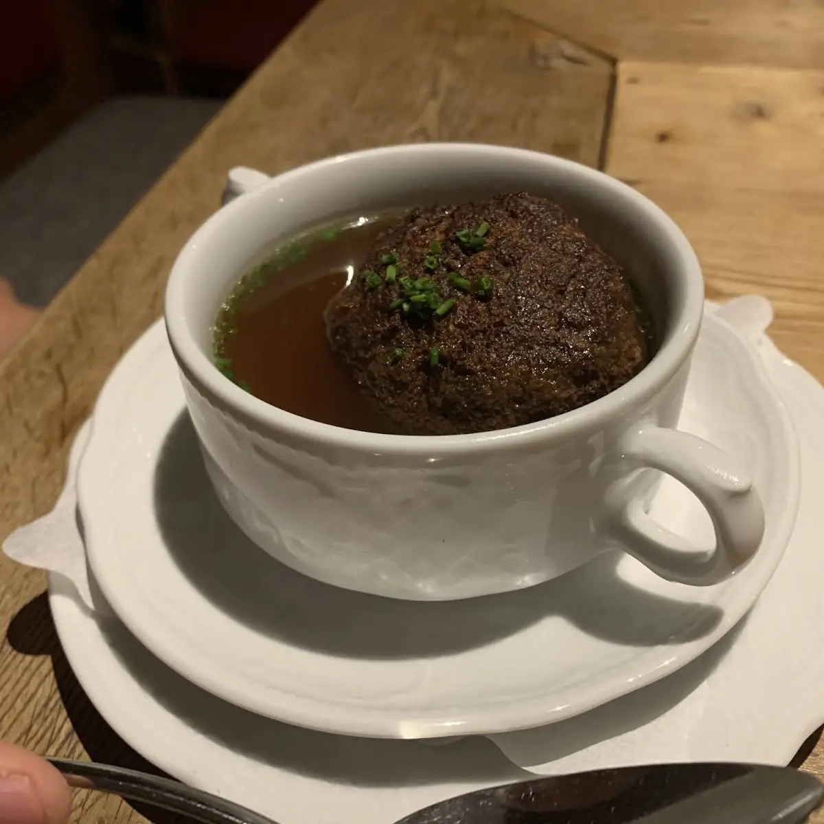 Beef Broth with Liver Dumpling