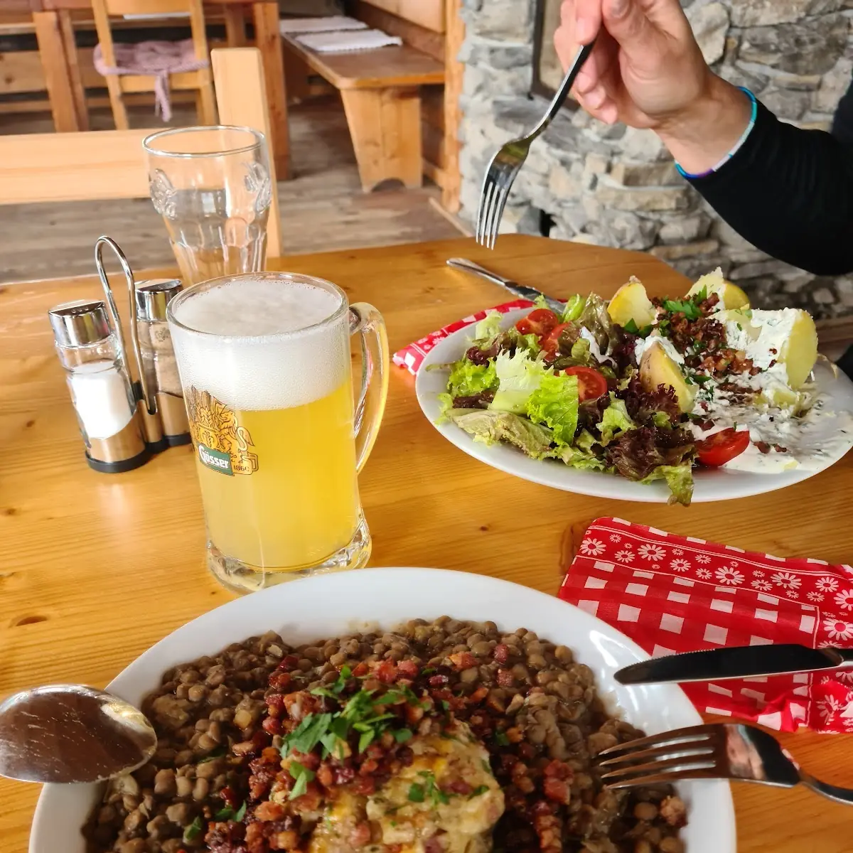Linsen Mit Speckknödel