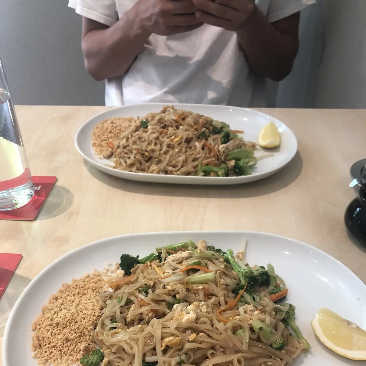 Fried Noodles with Prawns Bean Sprouts Egg and Peanuts