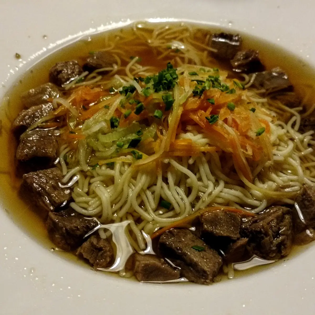 Nudelsuppe Mit Rindfleisch