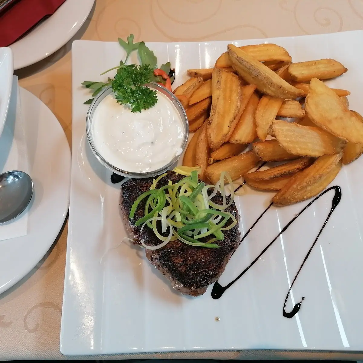 Steak Mit Wedges Speckbohnen