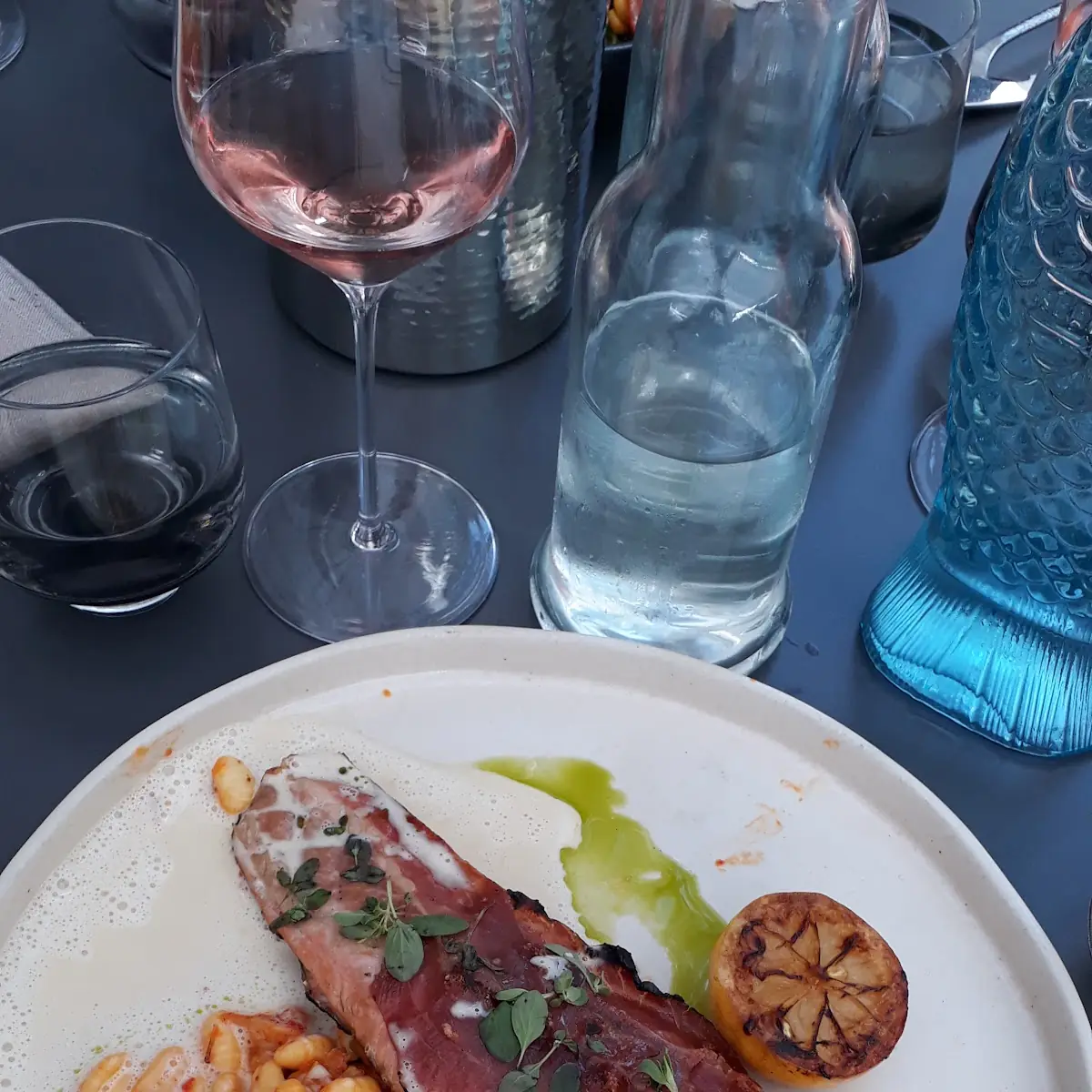 Gegrillte Lachsforelle Mit Gnocchetti Sardi, Schwarzfischer Anglerzentrum & Restaurant