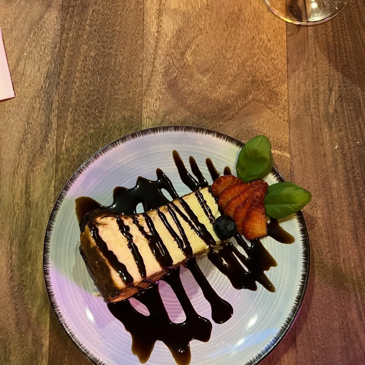 San Sebastian Cheesecake with Homemade Chocolate Sauce