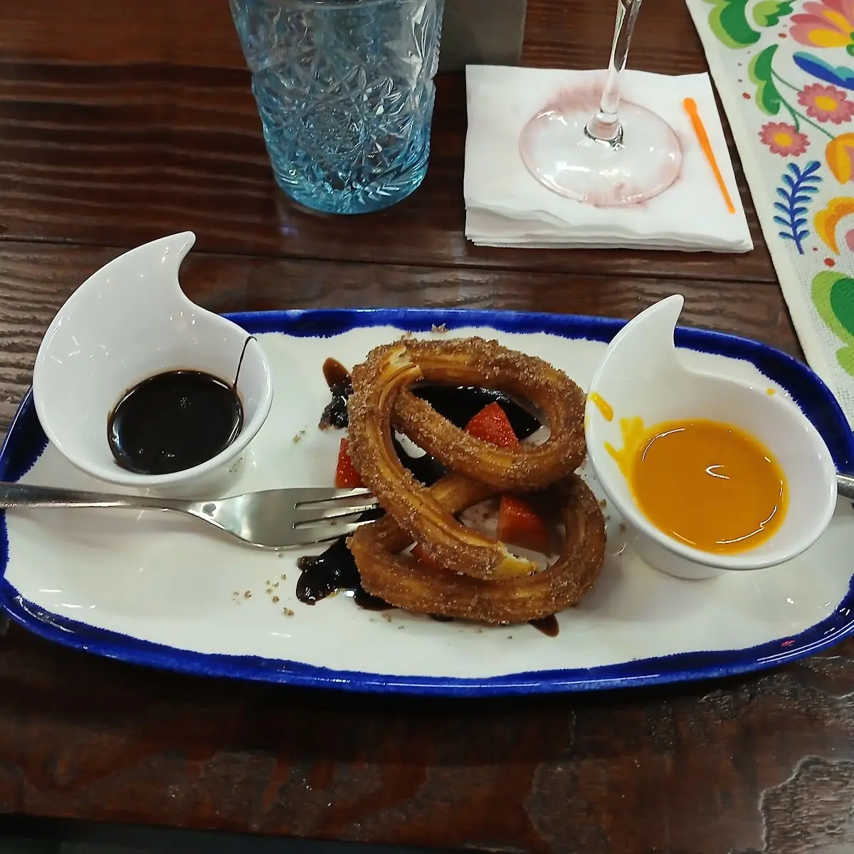 Churros with Chocolate & Mango