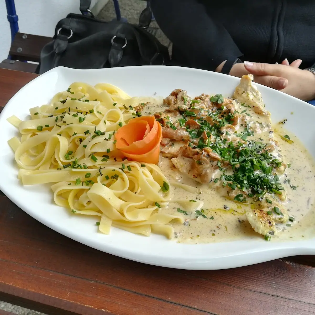 Putenschnitzel Mit Frischen Pfifferlingen Mit Bandnudeln