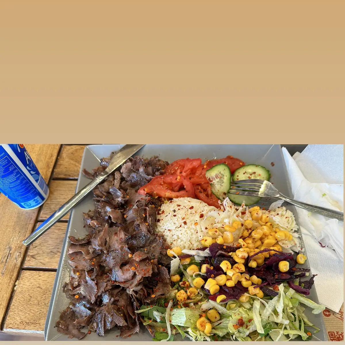 Döner Teller Mit Reis Und Salat