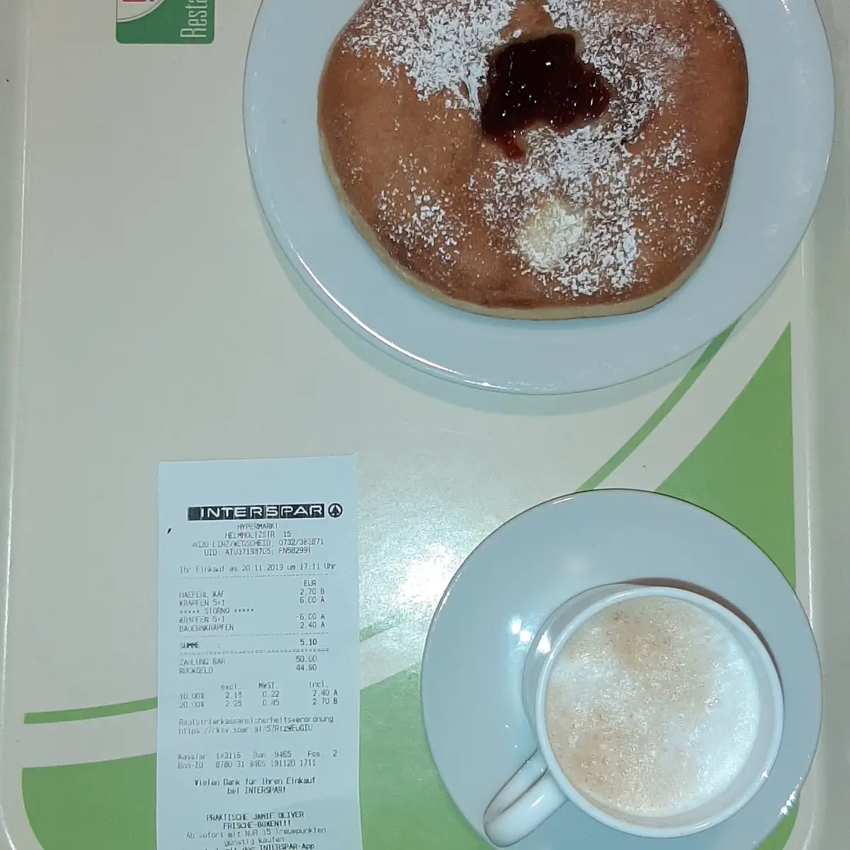 Bauernkrapfen Und Milchkaffee