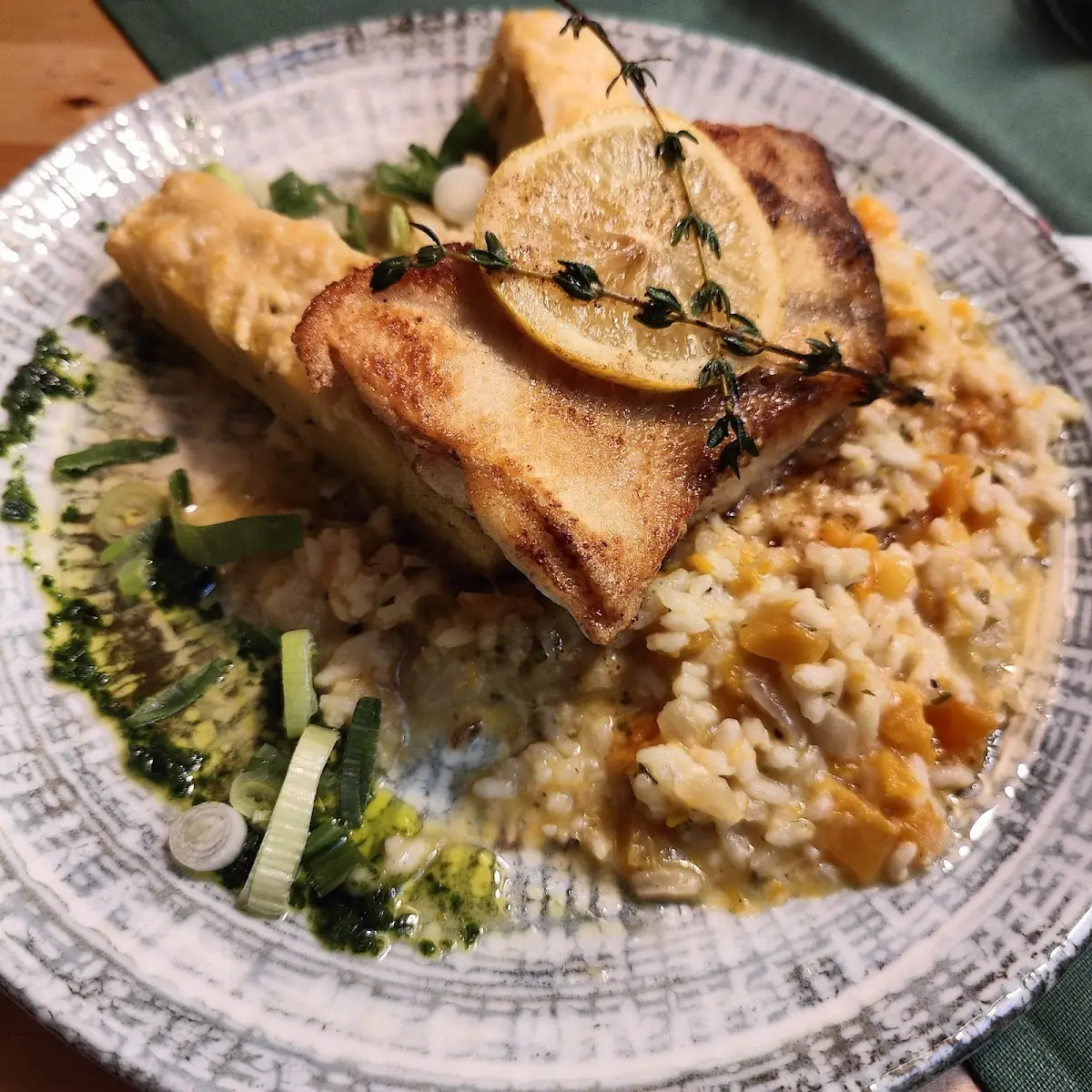Gebratener Zander Mit Kürbisrisotto