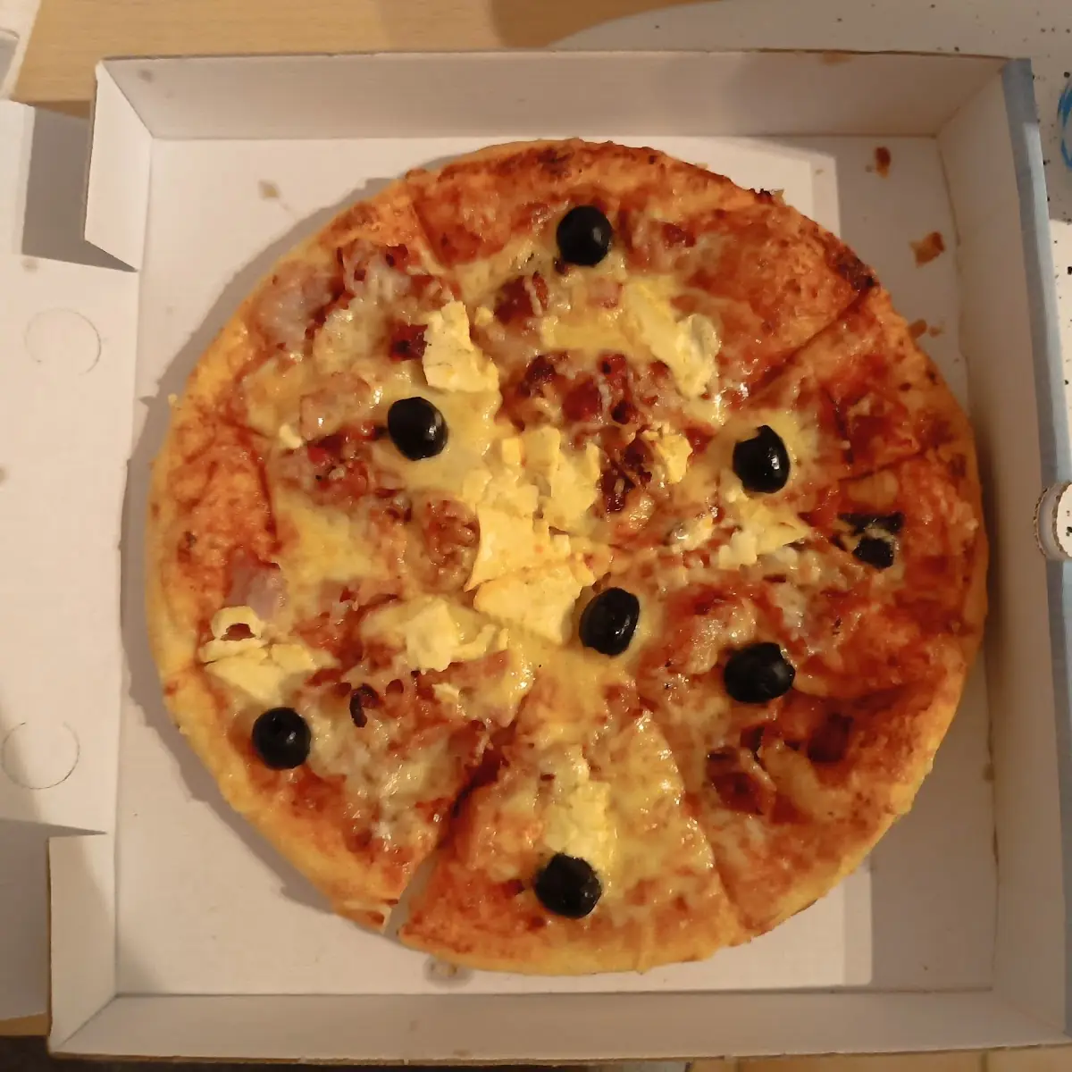 Kebab Pizza with Feta Cheese and Black Olives