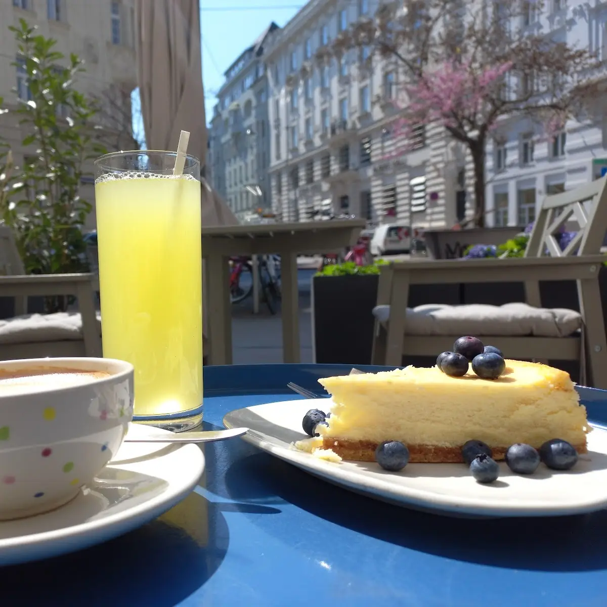 Cappuccino Homemade Lemonade Cheesecake Slice