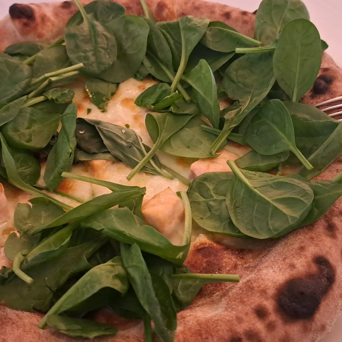Pizza Mit Lachs Und Blattspinat