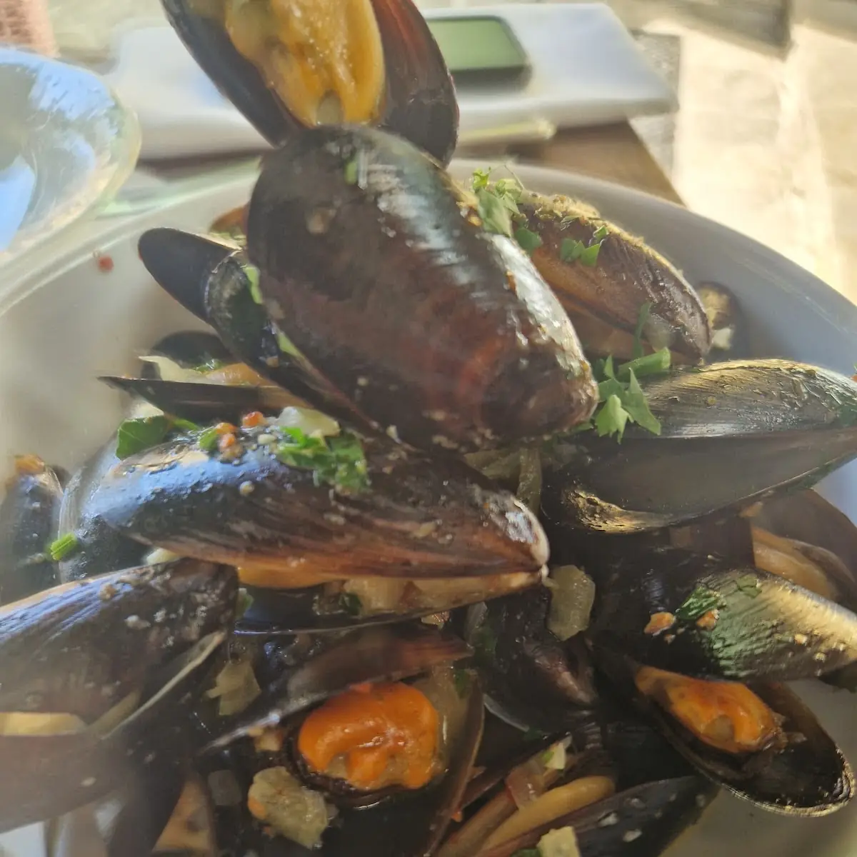 Miesmuscheln Im Weißweinsud