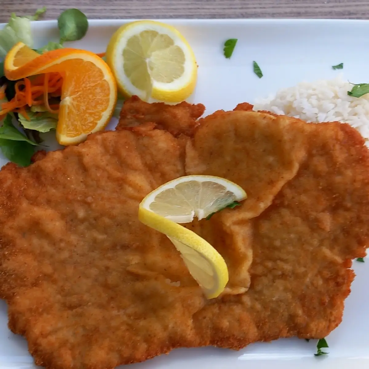 Steirisches Wienerschnitzl Mit Reis