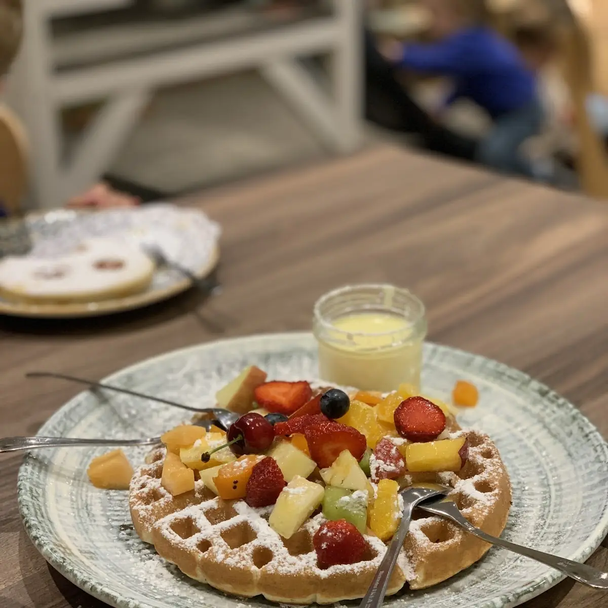 Waffel Mit Vanillesauce