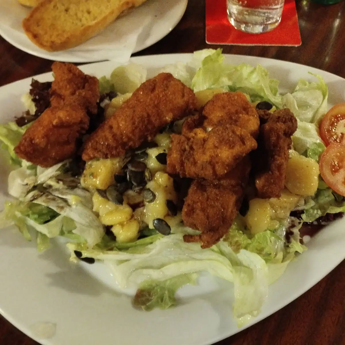 Steirischer Salat Mit Backhendlstreifen