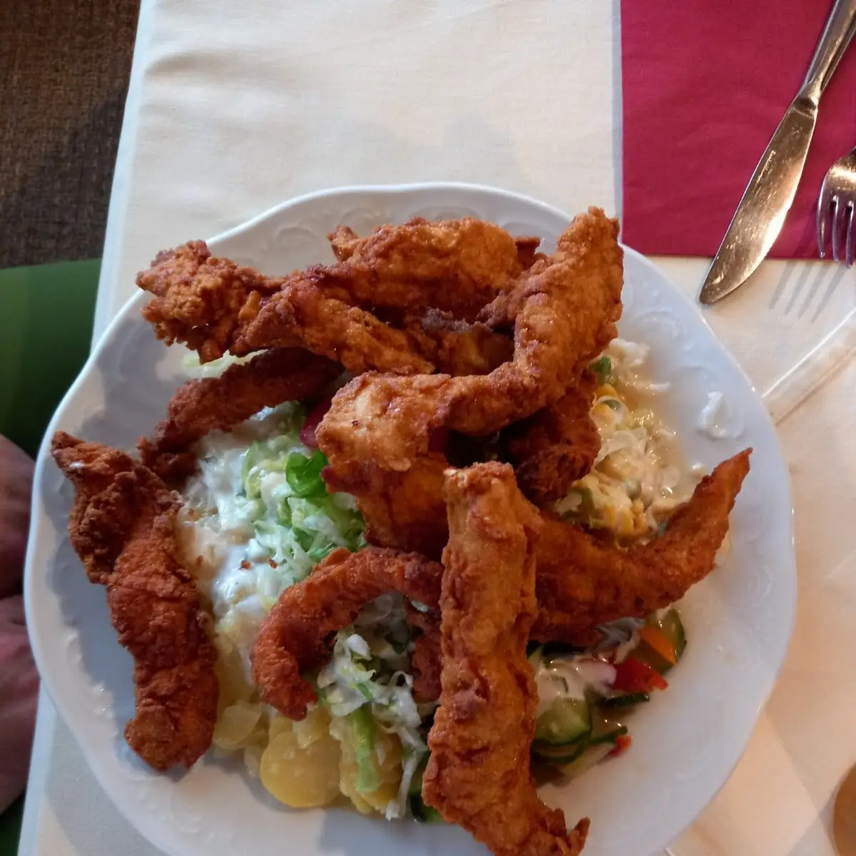 Salat Mit Hühnerbruststreifen