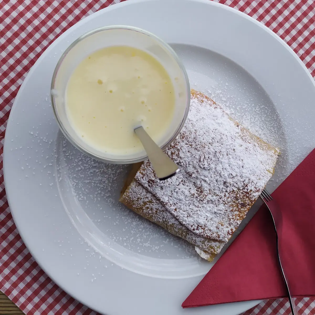 Apple Strudel With Warm Vanilla Sauce
