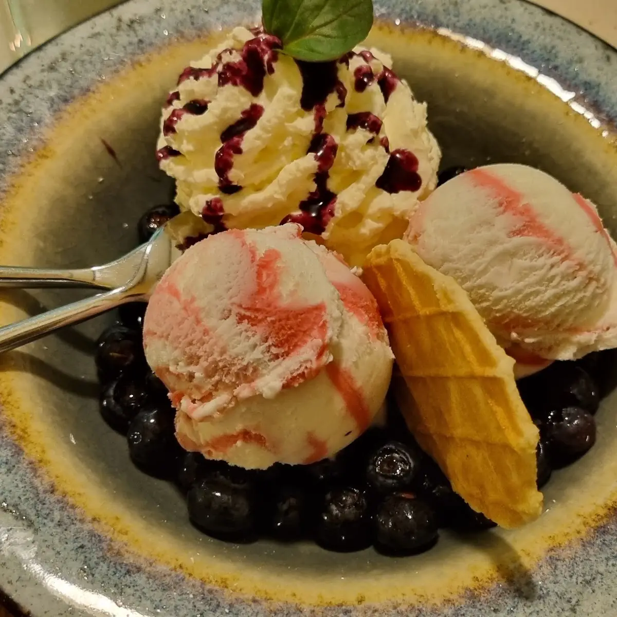 Himbeereis Mit Heidelbeeren