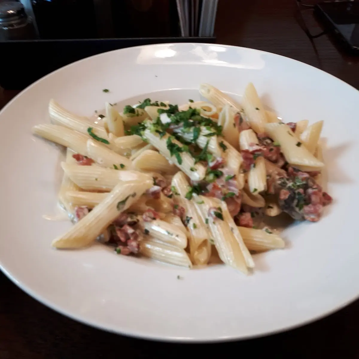Penne Mit Speck Schinken In Sahnesauce
