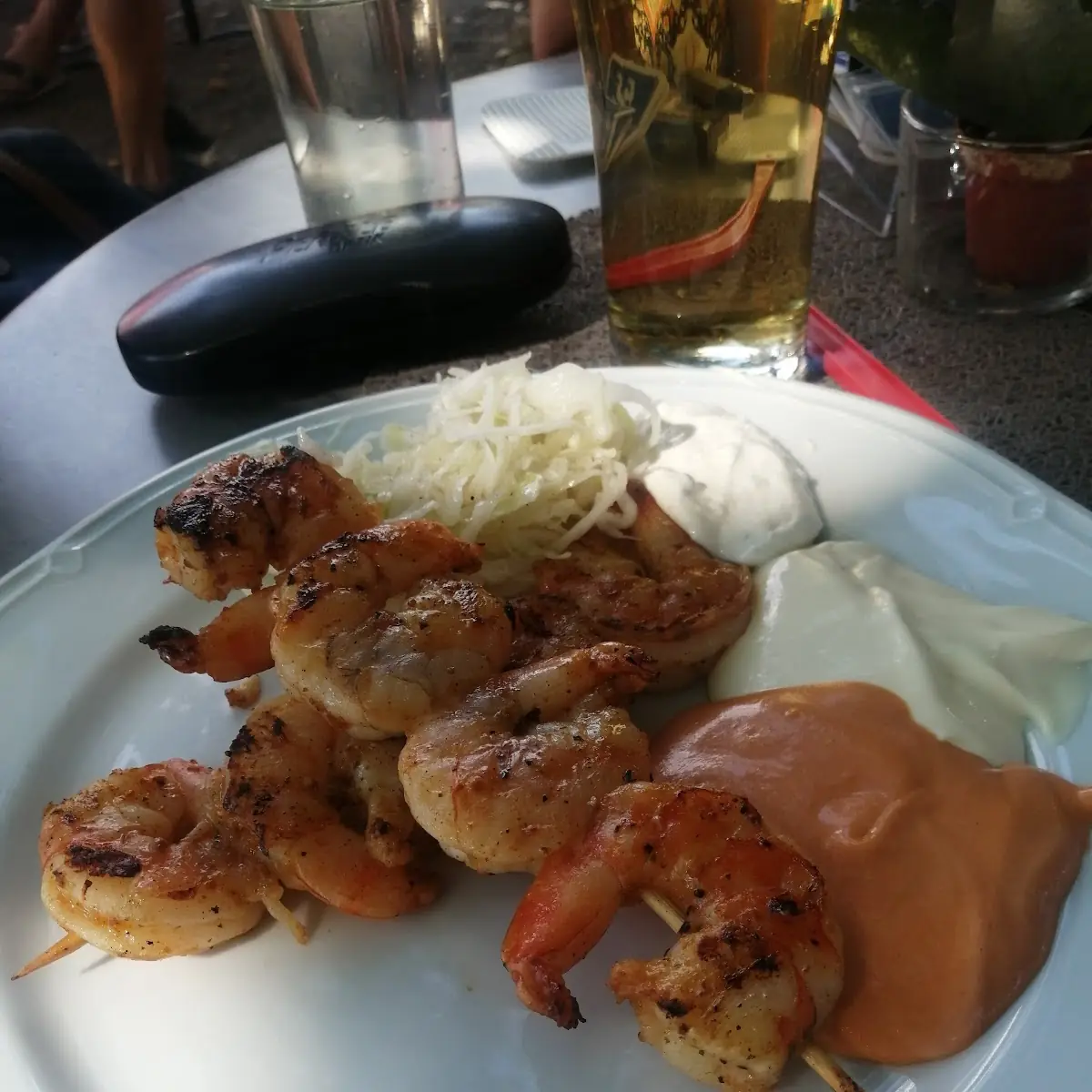 Gegrillte Garnellen Mit Verschiedenen Soßen
