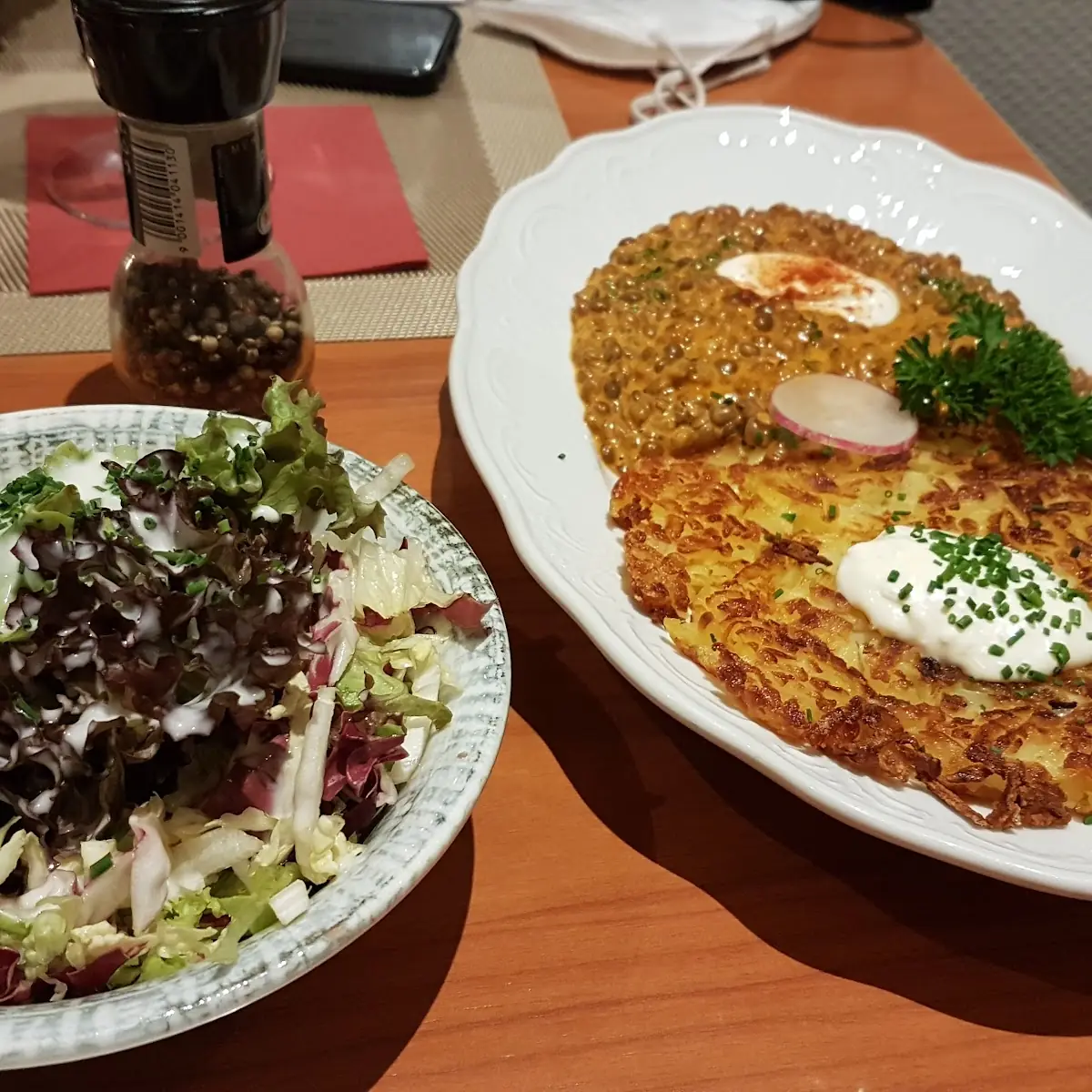 Paprika Rahm Linsen Mit Rösti