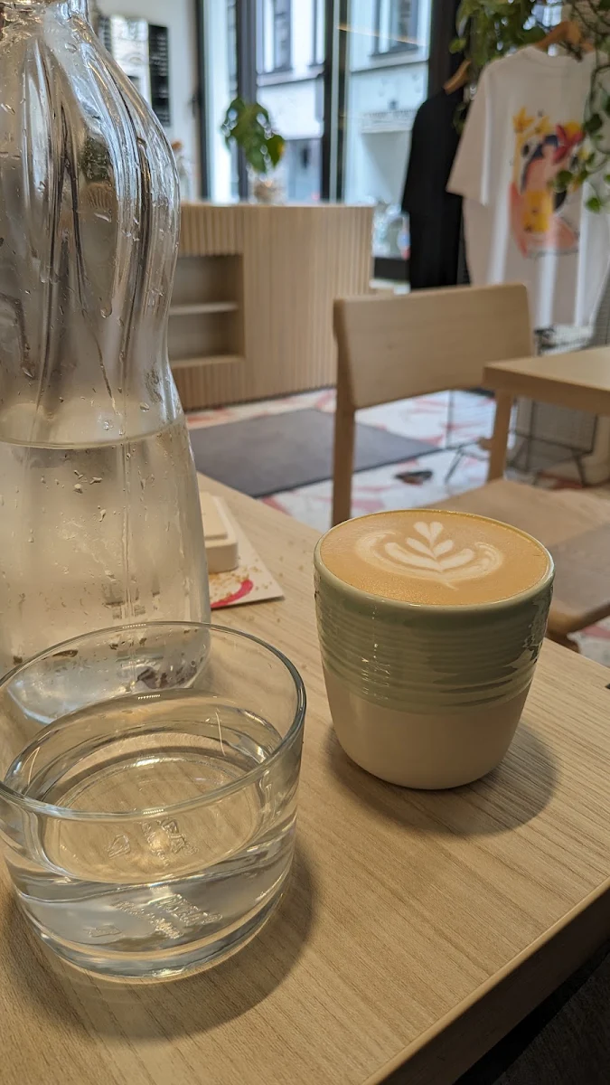 Flat White and Plain Croissant