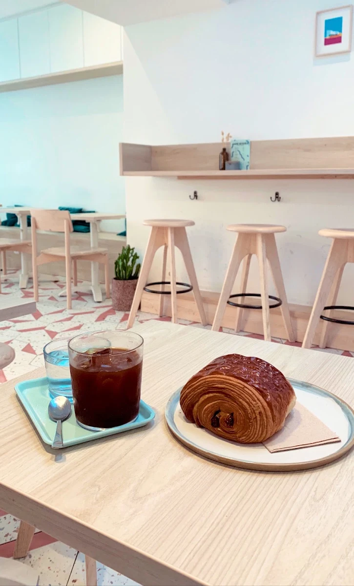 Iced Americano and Pain Au Chocolat
